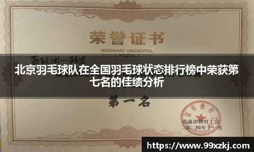 北京羽毛球队在全国羽毛球状态排行榜中荣获第七名的佳绩分析
